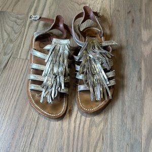 K. Jacques Fringe Sandals - Gold, but photo looks silver. Worn twice!